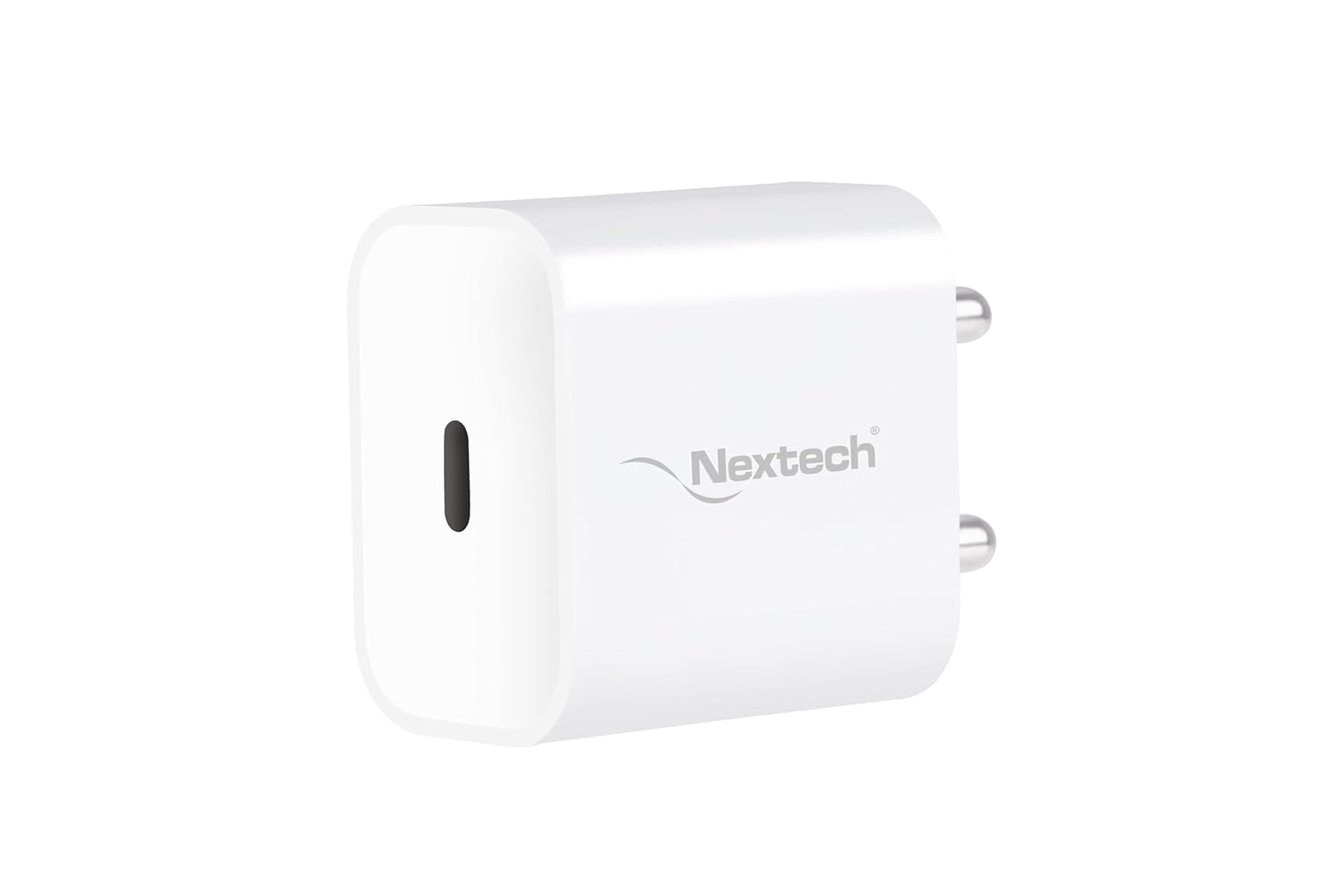 Nextech 20W Type-C Wall Charger with 1M Type-C Cable | Fast Charging Adapter for Android Smartphones & iPhone 16/16 Plus/16 Pro/15/14/13/12 Series | Compact, Safe & Travel-Friendly (White)
