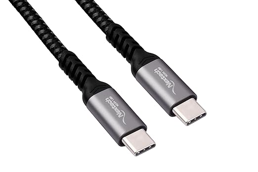 Nextech 100W USB 3.2 Gen 2 Video Type-C To Type-C Cable|Fast Charging Braided Cable|10Gbps Data Sync|Supports DP Alt Mode For 4K Video Output|Compatible With Smartphones,Laptops & More,1.8M,Black