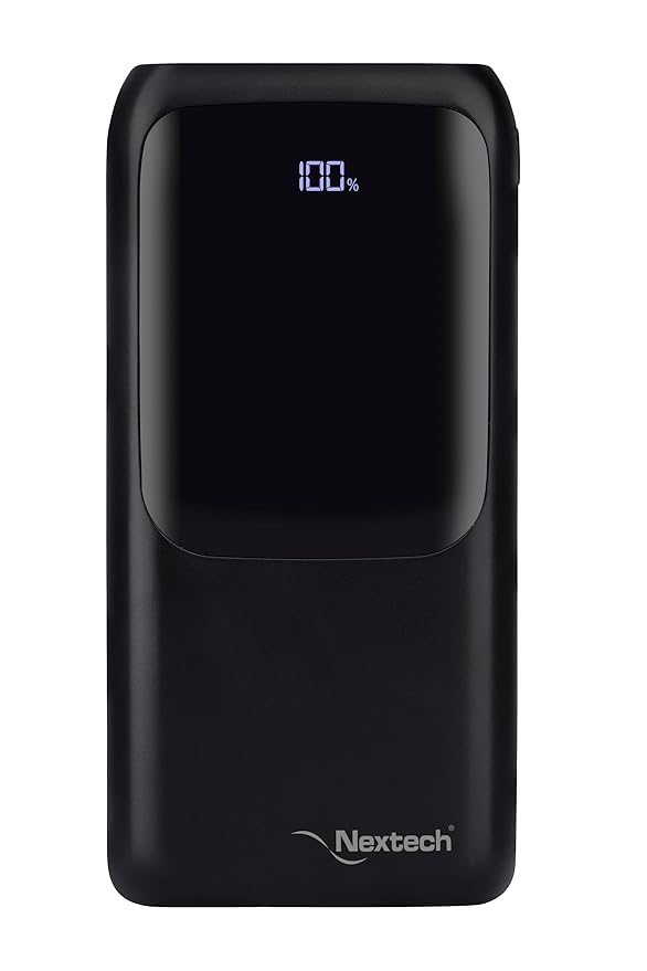 Nextech Astro PDQC 22.5W | 20000mAh Fast Charging Power Bank | Dual Output (PD+USB) | Dual Input (Type-C+Micro USB) | Power Bank Fast Charging | Compatible with iPhone & All Smartphone Tablet | Black