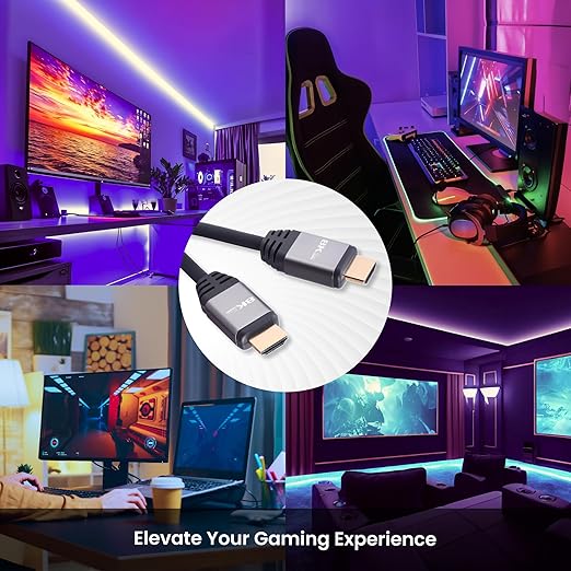 Nextech 8K HDMI 2.1 Ultra HD Certified Cable with 8K@60Hz, 4K@120Hz, High Speed 48Gbps, eARC, 3D connectitiy, Compatible with All HDMI Devices, TV Set-top Box, Gaming Console (1.8 Meters)