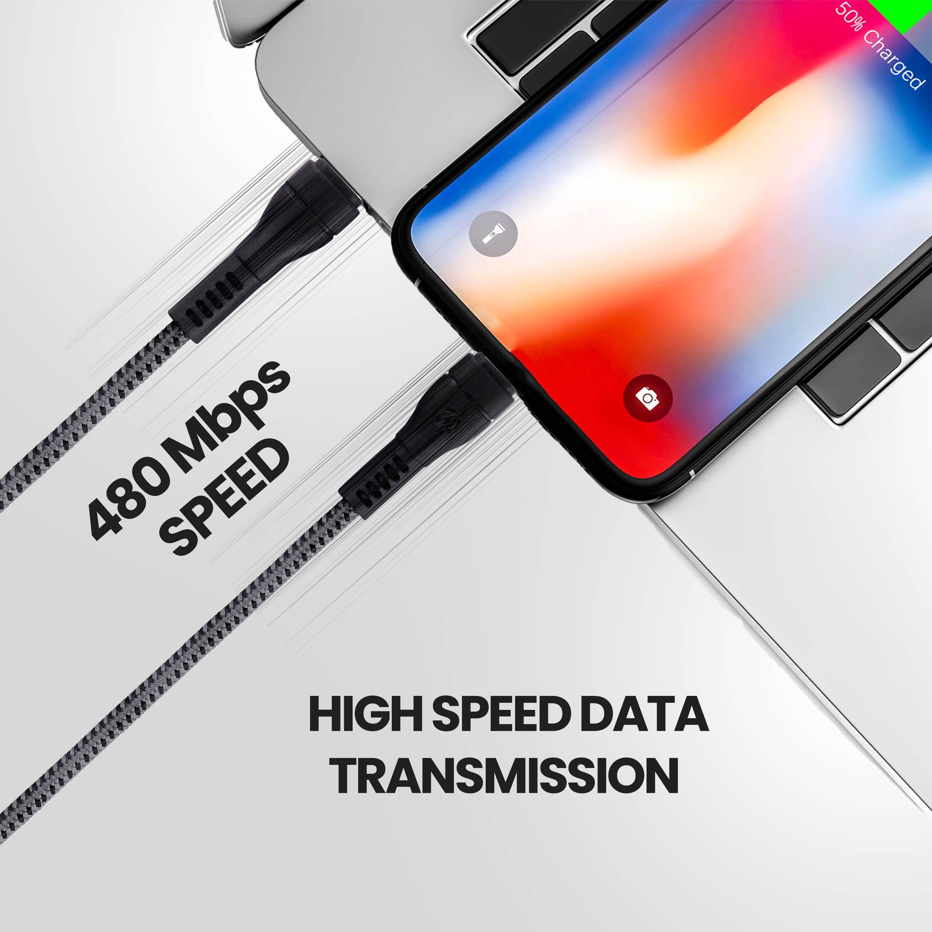 Nextech 20W USB-C to 8 Pin Fast Sync & Charge Cable | USB C to Lightning Cable 1.2M | iPhone Fast Charger Cable for iPhone 14/13/12/12 Pro Max/iPad & More