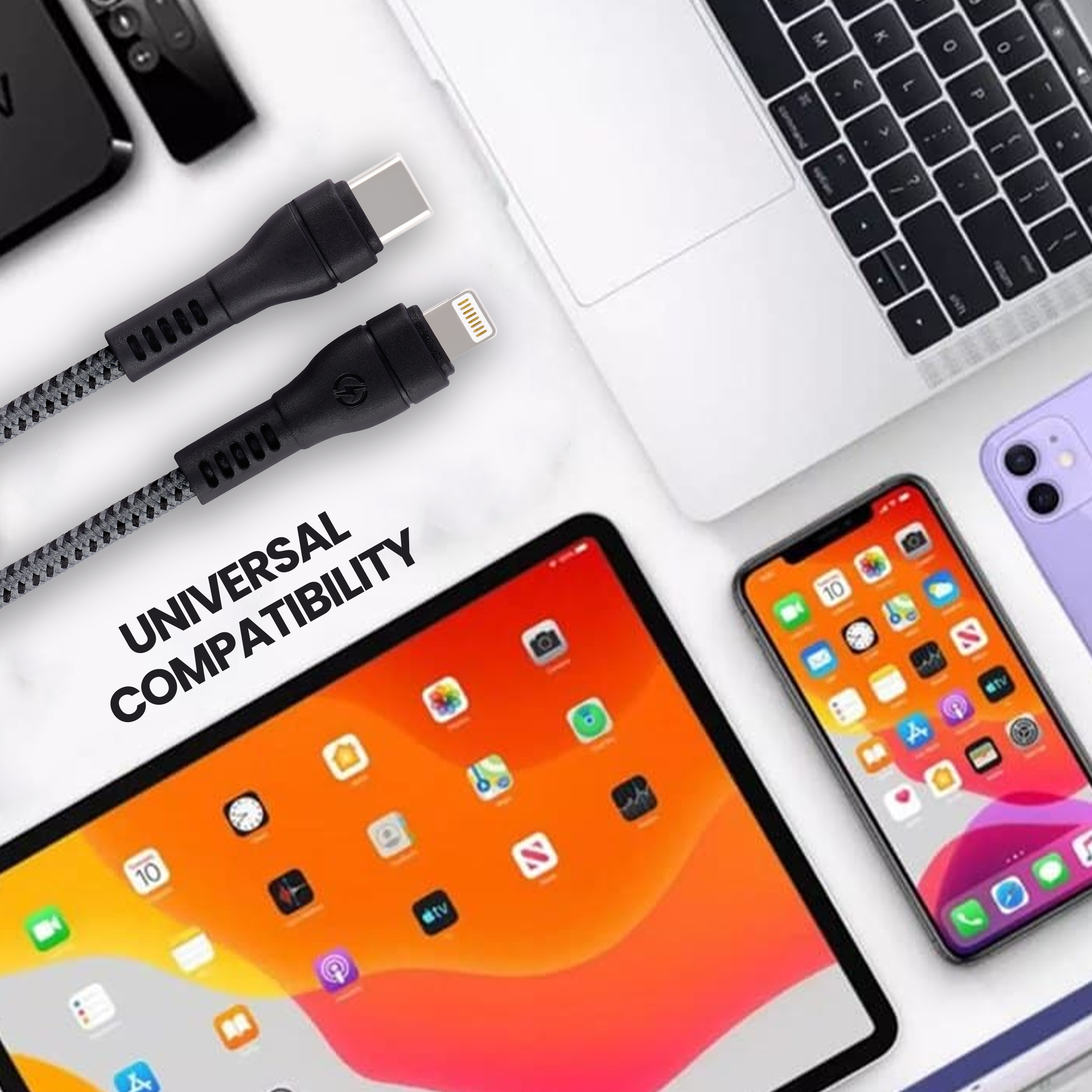 Nextech 20W USB-C to 8 Pin Fast Sync & Charge Cable | USB C to Lightning Cable 1.2M | iPhone Fast Charger Cable for iPhone 14/13/12/12 Pro Max/iPad & More