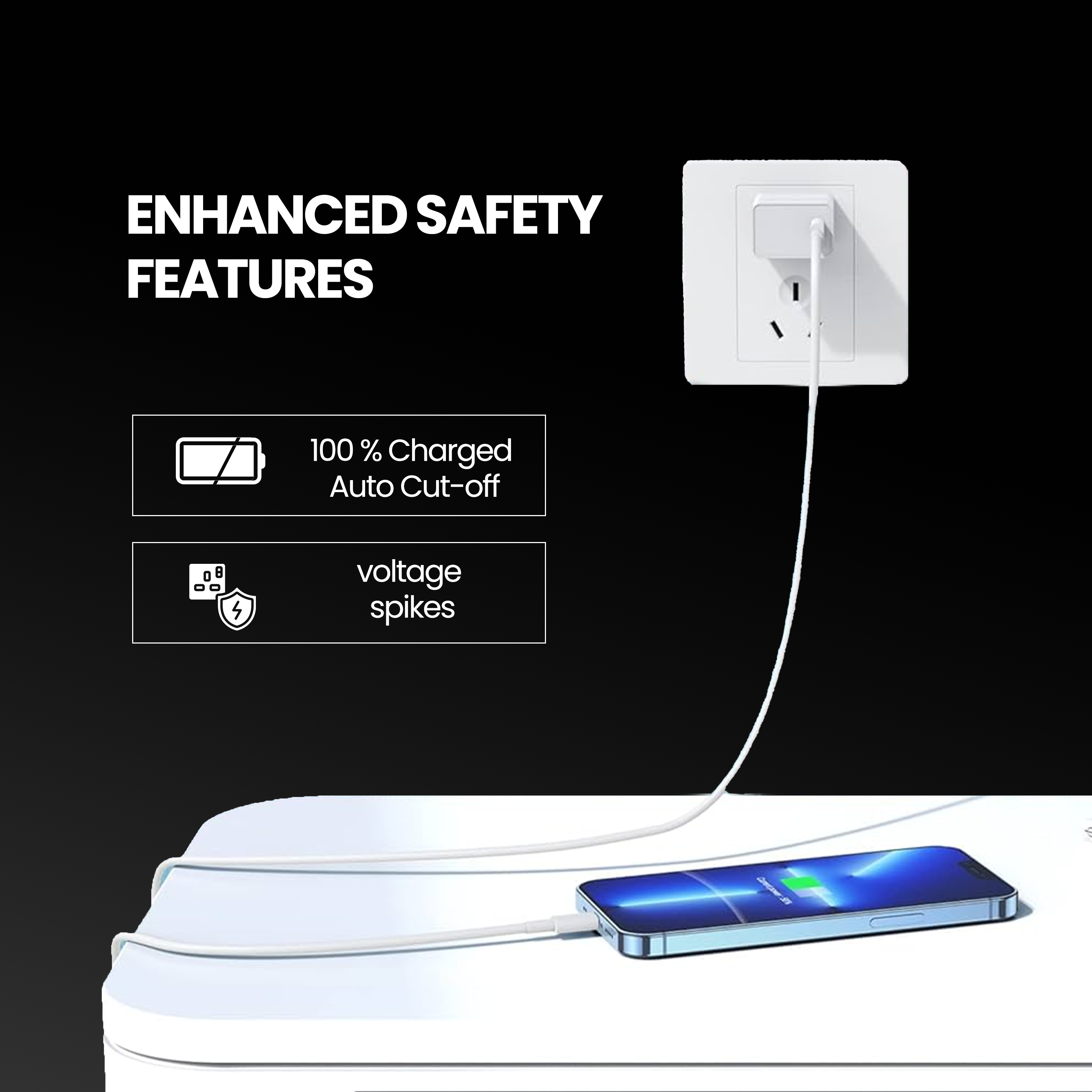 Nextech Braided Type C Cable | 3A Fast Charging for Smartphones, Tablets & Other Type C Devices | 480Mbps Data Sync | 1M USB Type C Cable | Durable, 5K Insertions-Tested, Black