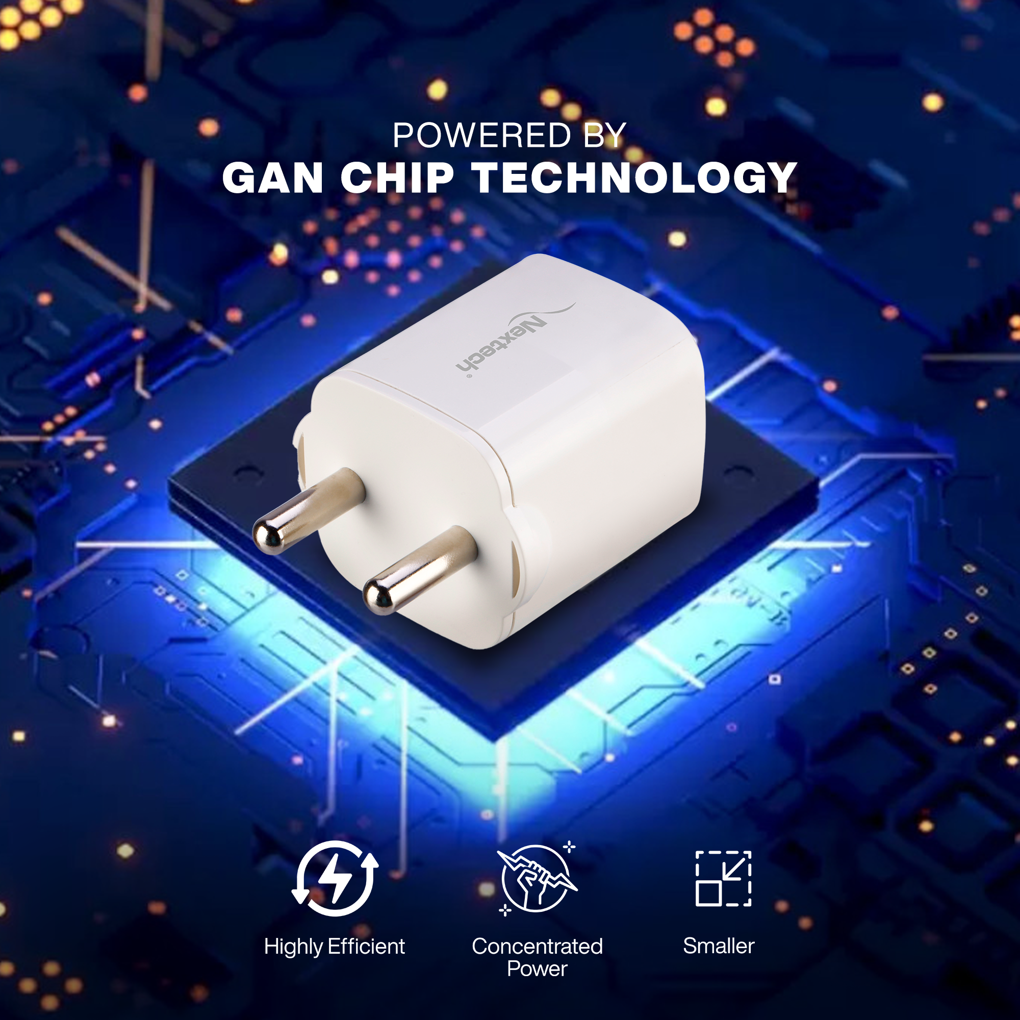 Nextech 35W Dual Port PDQC3.0 GaN, BIS Certified, Made in India Fast Charger & Adapter | Compatible with All Android & Smartphones, iPhones, iPads, Tablets | Fast Charger Type C | Universal Charger