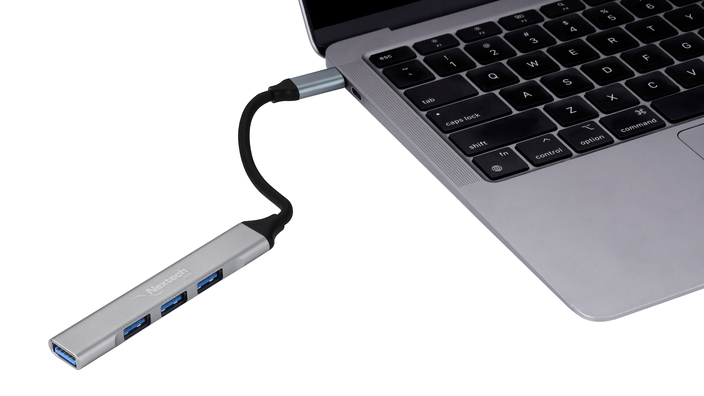 Nextech 4-in-1 USB-C to USB-A Hub – USB 3.0 & 3 USB 2.0 Ports, Laptop Docking Station, USB-C Hub for MacBook, PC, USB Hub Adapter for Data Transfer & Connectivity